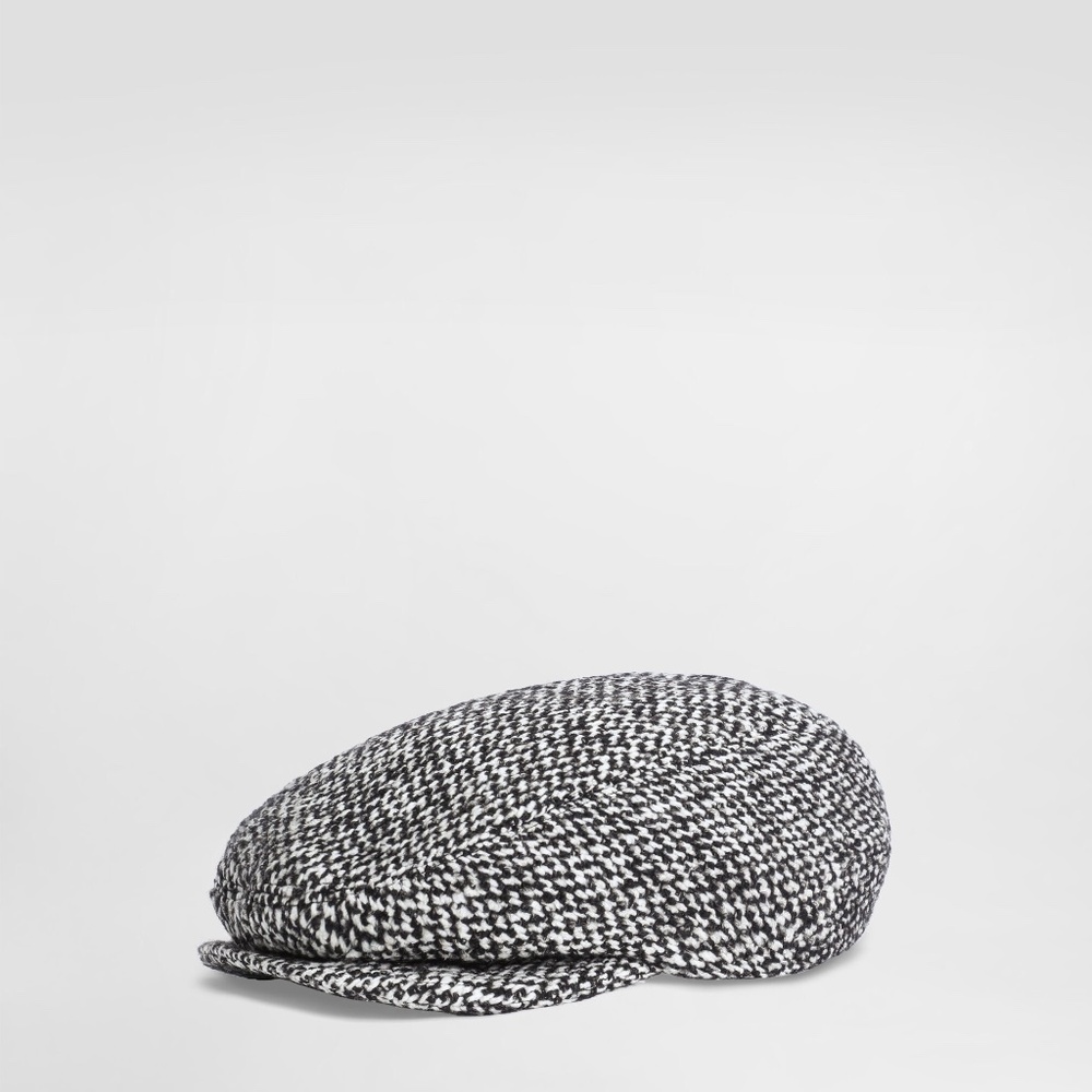 WOOL BLEND DOTTED FLAT CAP Dolce and Gabbana